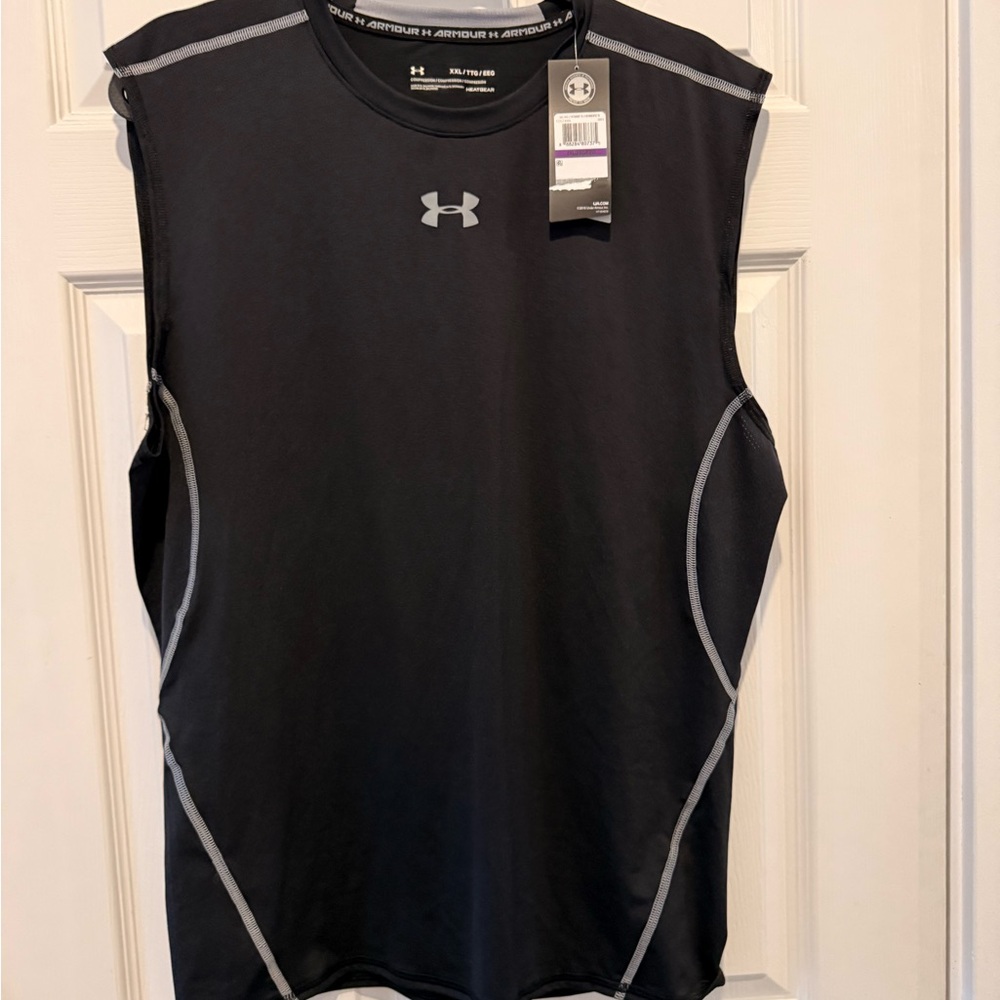 Under Armour Men's Black Compression Heatgear Sleeveless Tank Top Size XXL